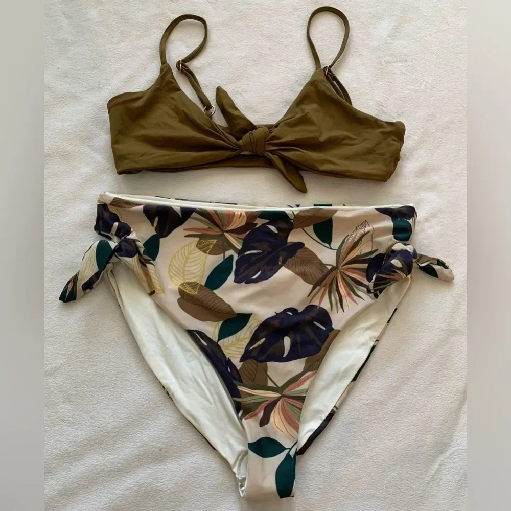 NEW L*Space Bikini Set Flashback Top & Bummin' Bikini Bottom Large/X-Large Swim